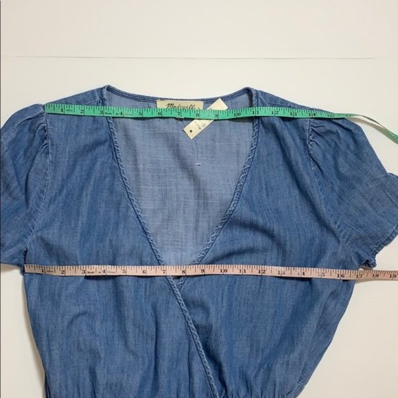 NWT Madewell Denim Wrap Spring Dress Small - Picture 8 of 11